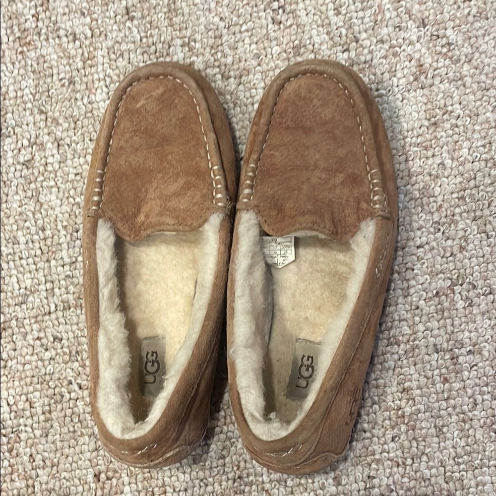 UGG Tan Suede Shearling Slippers